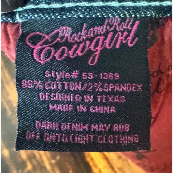 Rock & Roll Cowgirl Womens L Denim Mini Skirt Western Cowgirl Embroidered Pocket - Picture 8 of 13